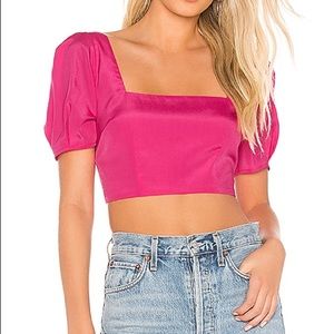 Revolve About Us hot pink crop top
